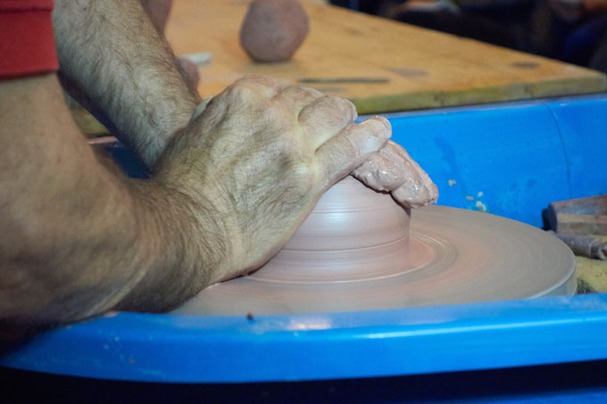 Oxford Ceramics Fair 2014 - John Jelfs demonstrating how he makes teapots